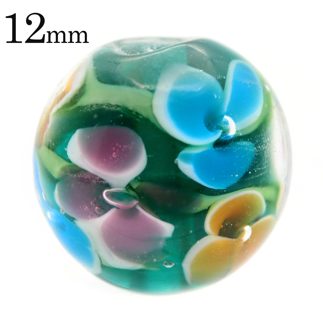 とんぼ玉 花柄 ビーズ 12mm 夏 お祭り 綺麗 和 ブレスレット ピアス ペンダント ネックレス ヘアピン 制作 ハンドメイド