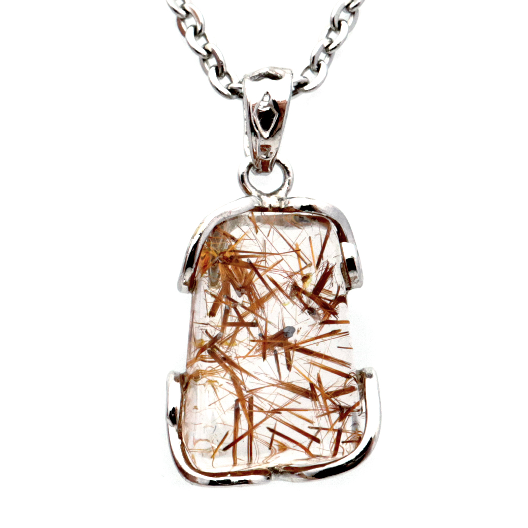 ルチルクォーツ ペンダント ゴールドルチル 天然石 ネックレス パワーストーン Silver925 針水晶 金運 贈り物 1点物 ギフト プレゼント