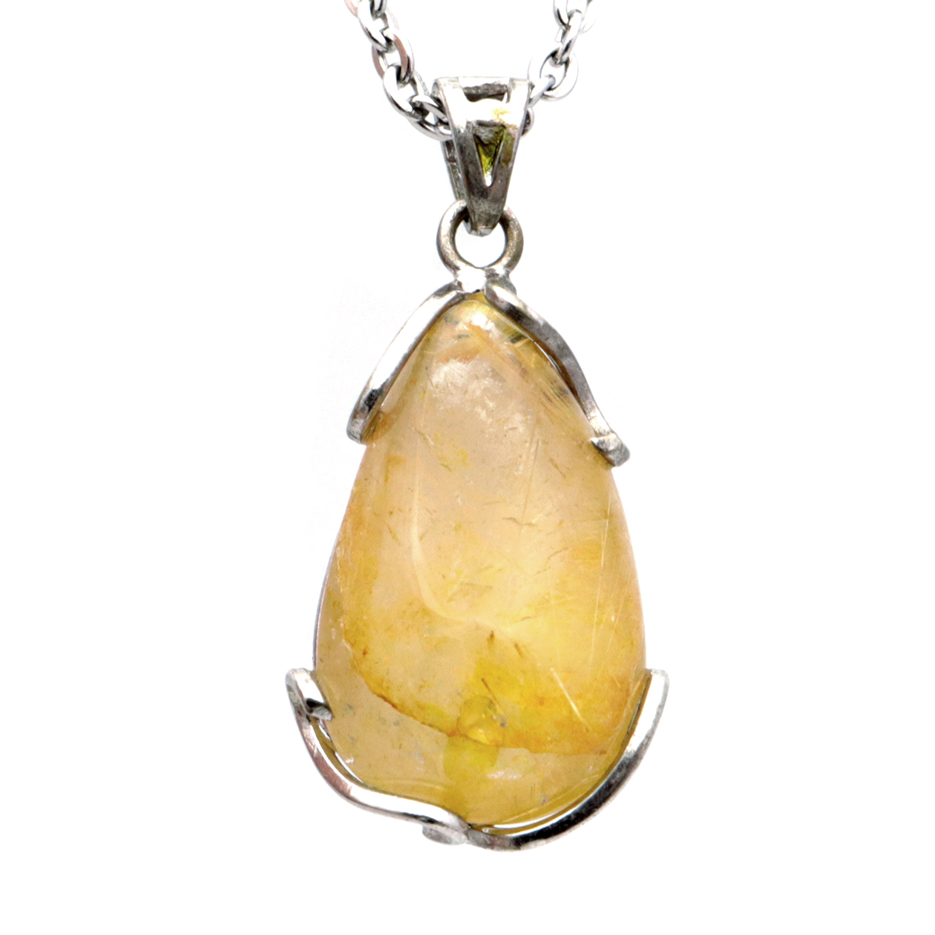 ルチルクォーツ ペンダント ゴールドルチル 天然石 ネックレス パワーストーン Silver925 針水晶 金運 贈り物 1点物 ギフト プレゼント