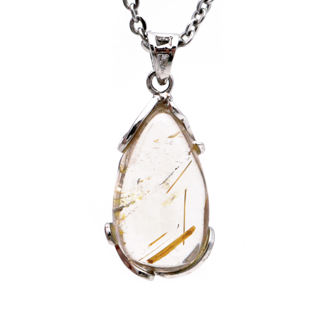 ルチルクォーツ ペンダント ゴールドルチル 天然石 ネックレス パワーストーン Silver925 針水晶 金運 贈り物 1点物 ギフト プレゼント