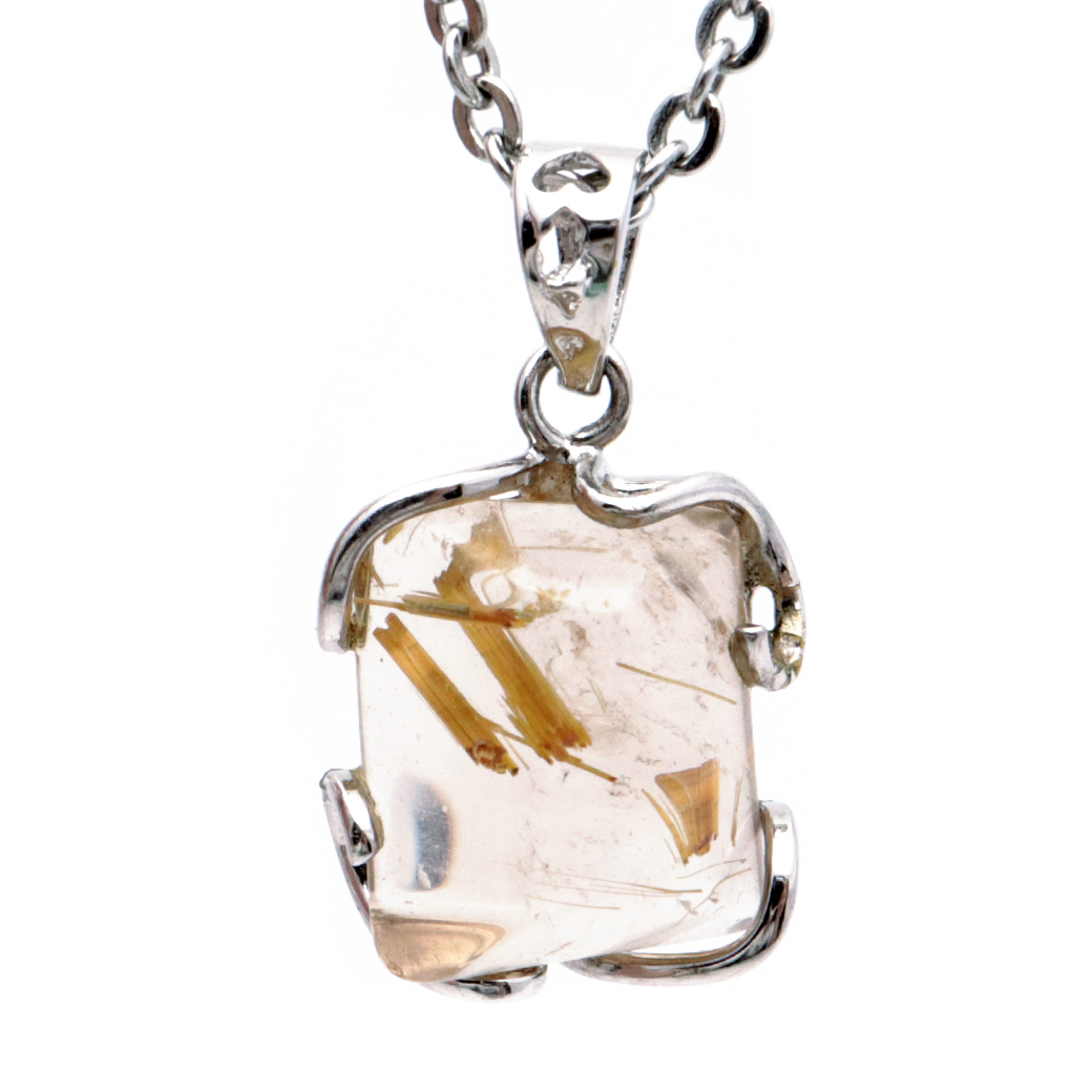 ルチルクォーツ ペンダント ゴールドルチル 天然石 ネックレス パワーストーン Silver925 針水晶 金運 贈り物 1点物 ギフト プレゼント