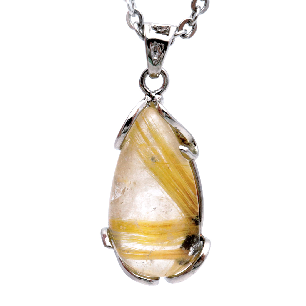 ルチルクォーツ ペンダント ゴールドルチル 天然石 ネックレス パワーストーン Silver925 針水晶 金運 贈り物 1点物 ギフト プレゼント