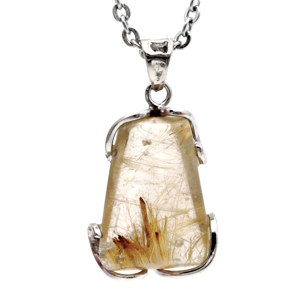 ルチルクォーツ ペンダント ゴールドルチル 天然石 ネックレス パワーストーン Silver925 針水晶 金運 贈り物 1点物 ギフト プレゼント