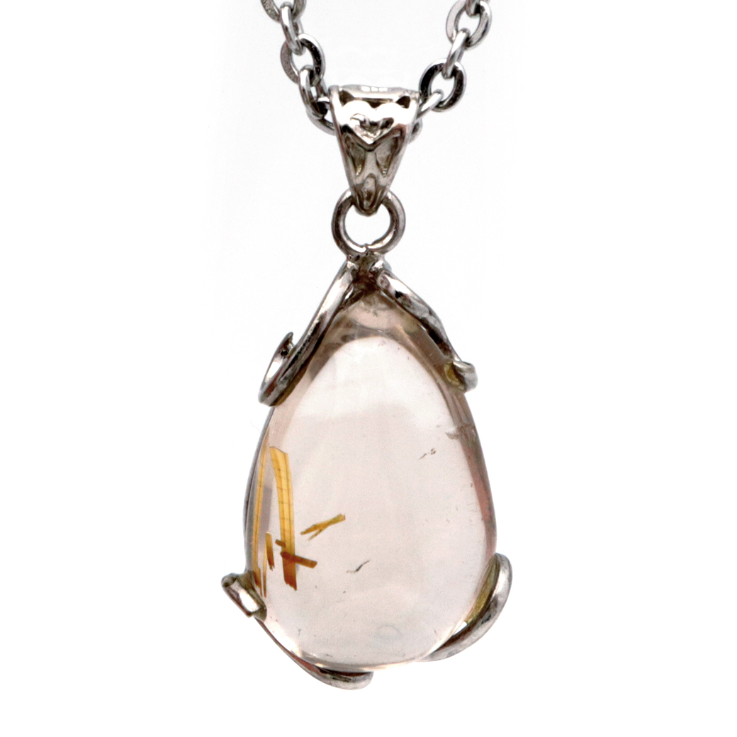 ルチルクォーツ ペンダント ゴールドルチル 天然石 ネックレス パワーストーン Silver925 針水晶 金運 贈り物 1点物 ギフト プレゼント