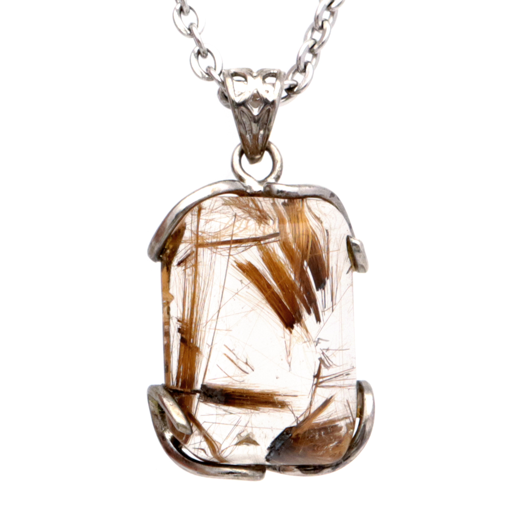 ルチルクォーツ ペンダント ゴールドルチル 天然石 ネックレス パワーストーン Silver925 針水晶 金運 贈り物 1点物 ギフト プレゼント