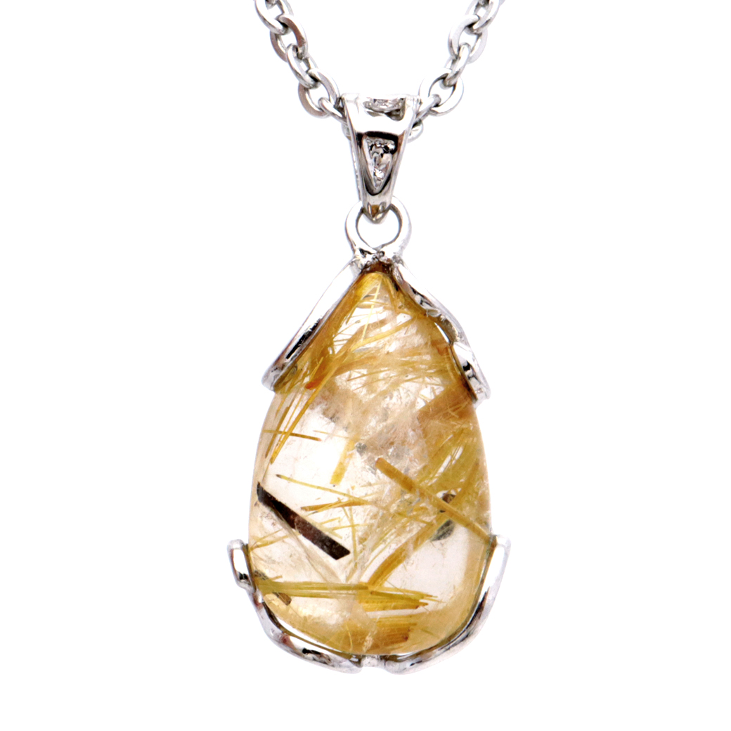 ルチルクォーツ ペンダント ゴールドルチル 天然石 ネックレス パワーストーン Silver925 針水晶 金運 贈り物 1点物 ギフト プレゼント