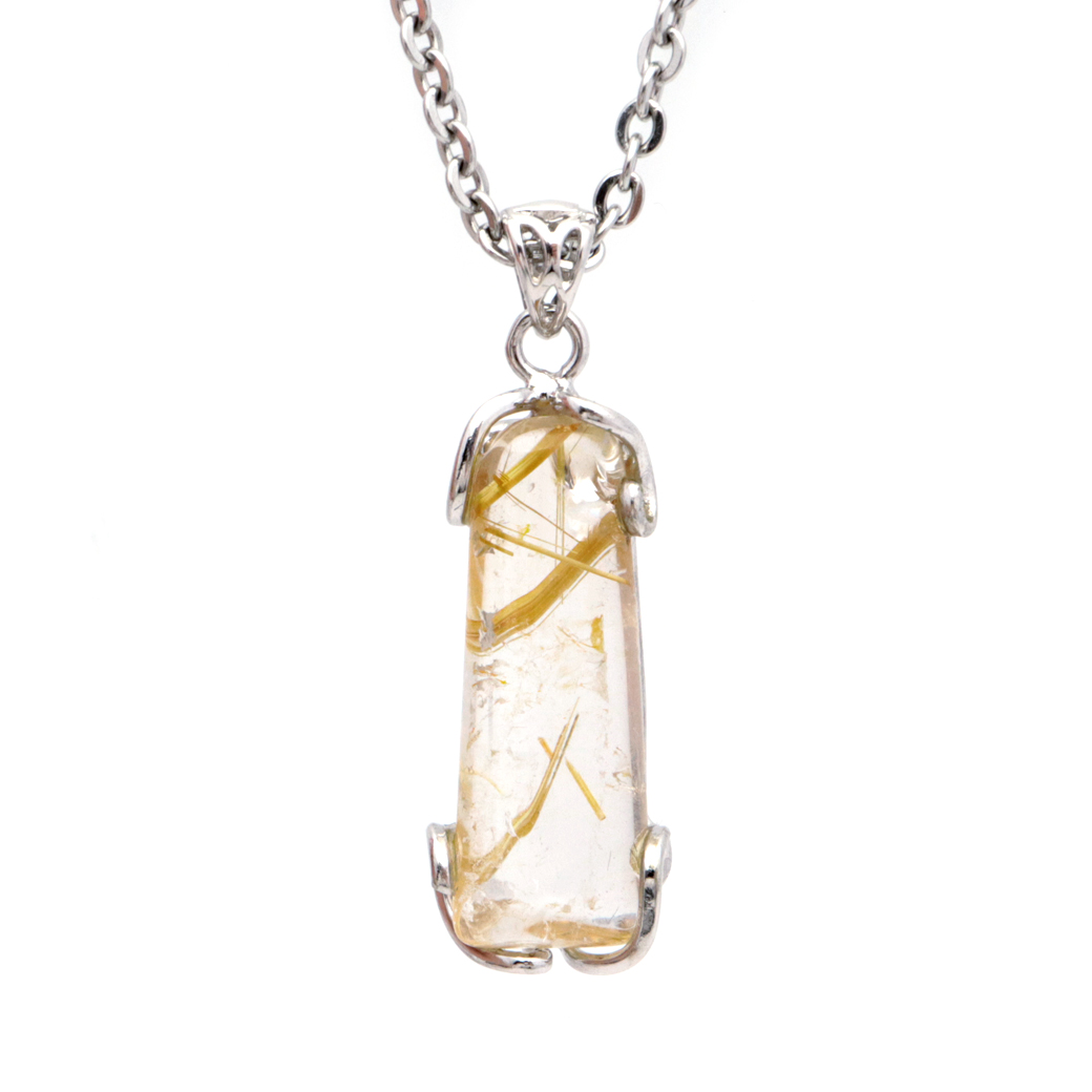 ルチルクォーツ ペンダント ゴールドルチル 天然石 ネックレス パワーストーン Silver925 針水晶 金運 贈り物 1点物 ギフト プレゼント