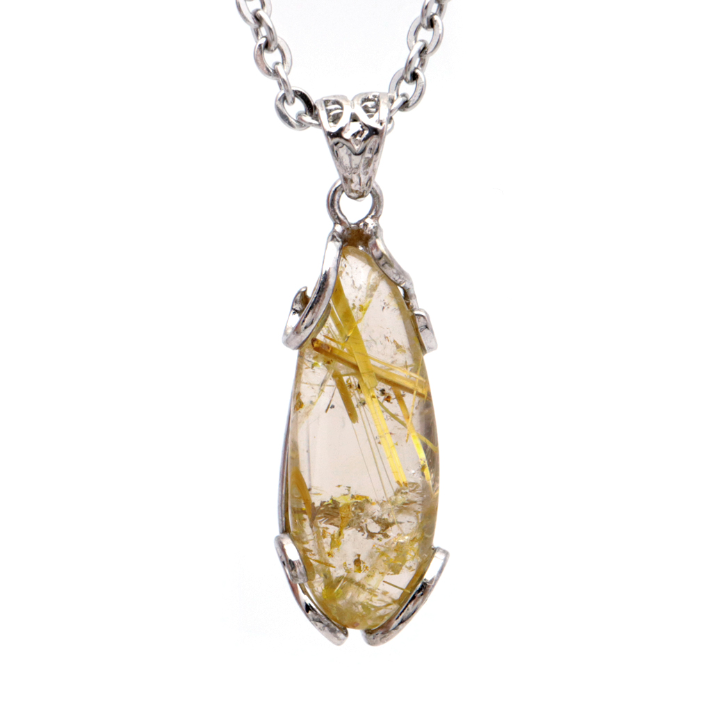 ルチルクォーツ ペンダント ゴールドルチル 天然石 ネックレス パワーストーン Silver925 針水晶 金運 贈り物 1点物 ギフト プレゼント