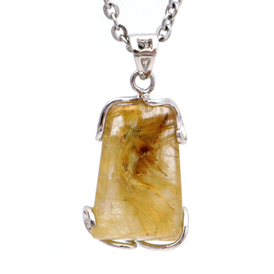 ルチルクォーツ ペンダント ゴールドルチル 天然石 ネックレス パワーストーン Silver925 針水晶 金運 贈り物 1点物 ギフト プレゼント