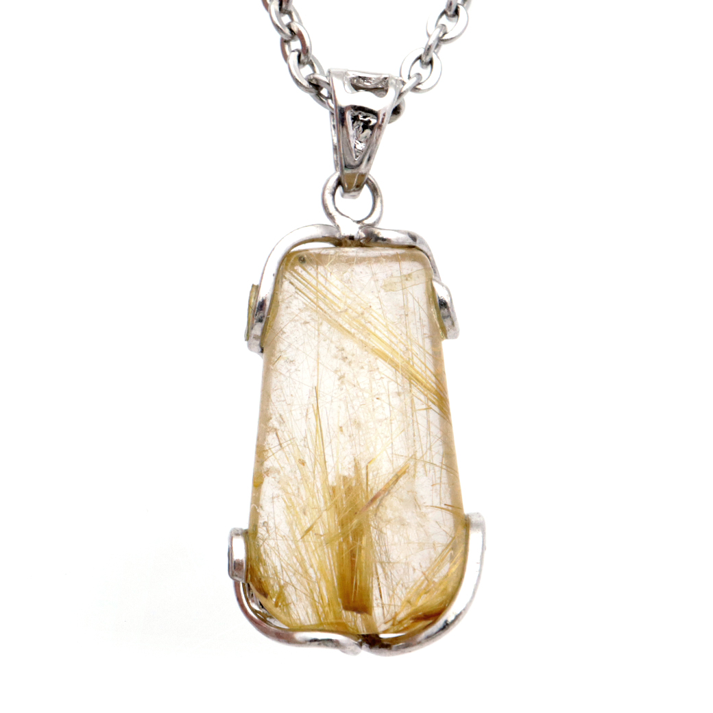 ルチルクォーツ ペンダント ゴールドルチル 天然石 ネックレス パワーストーン Silver925 針水晶 金運 贈り物 1点物 ギフト プレゼント