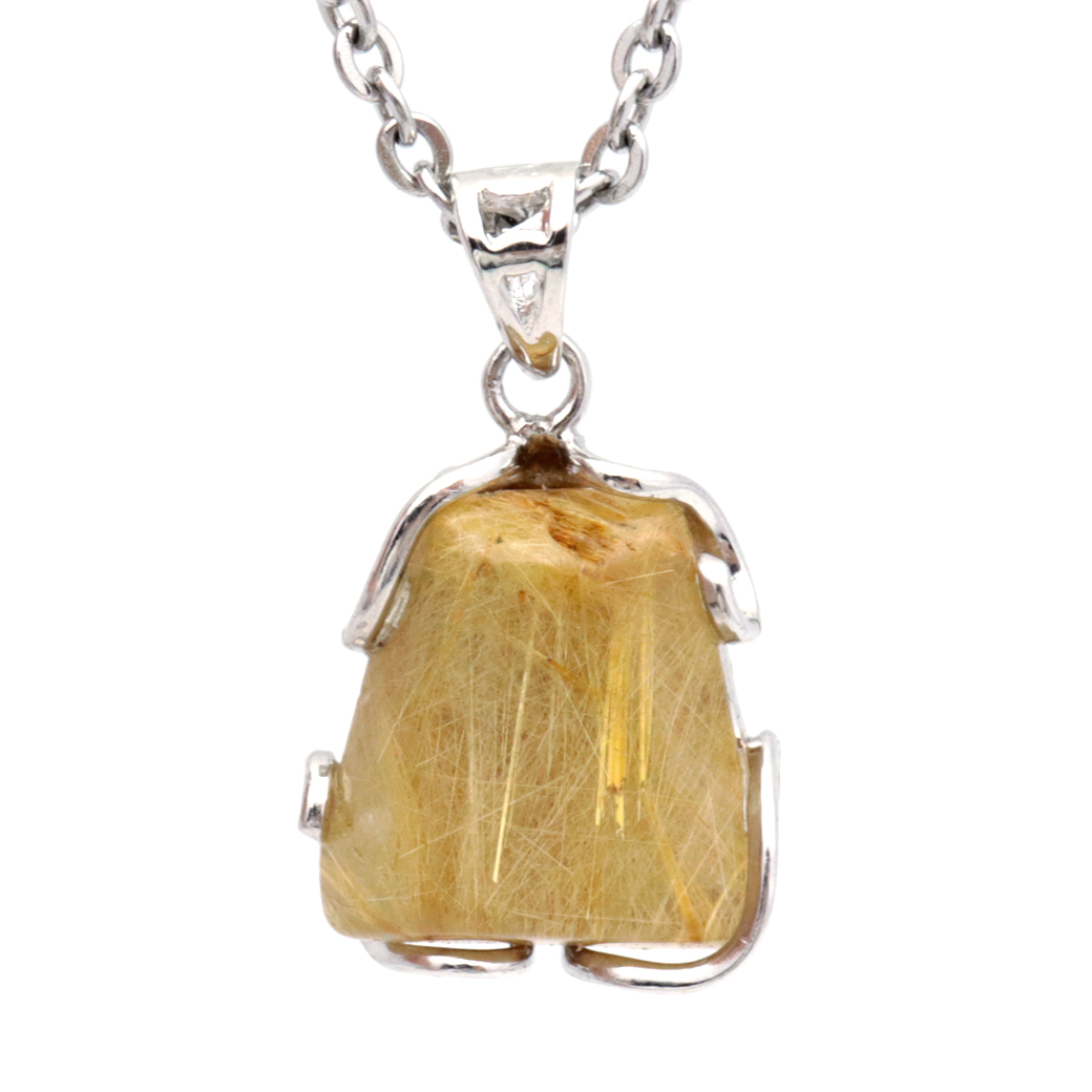 ルチルクォーツ ペンダント ゴールドルチル 天然石 ネックレス パワーストーン Silver925 針水晶 金運 贈り物 1点物 ギフト プレゼント