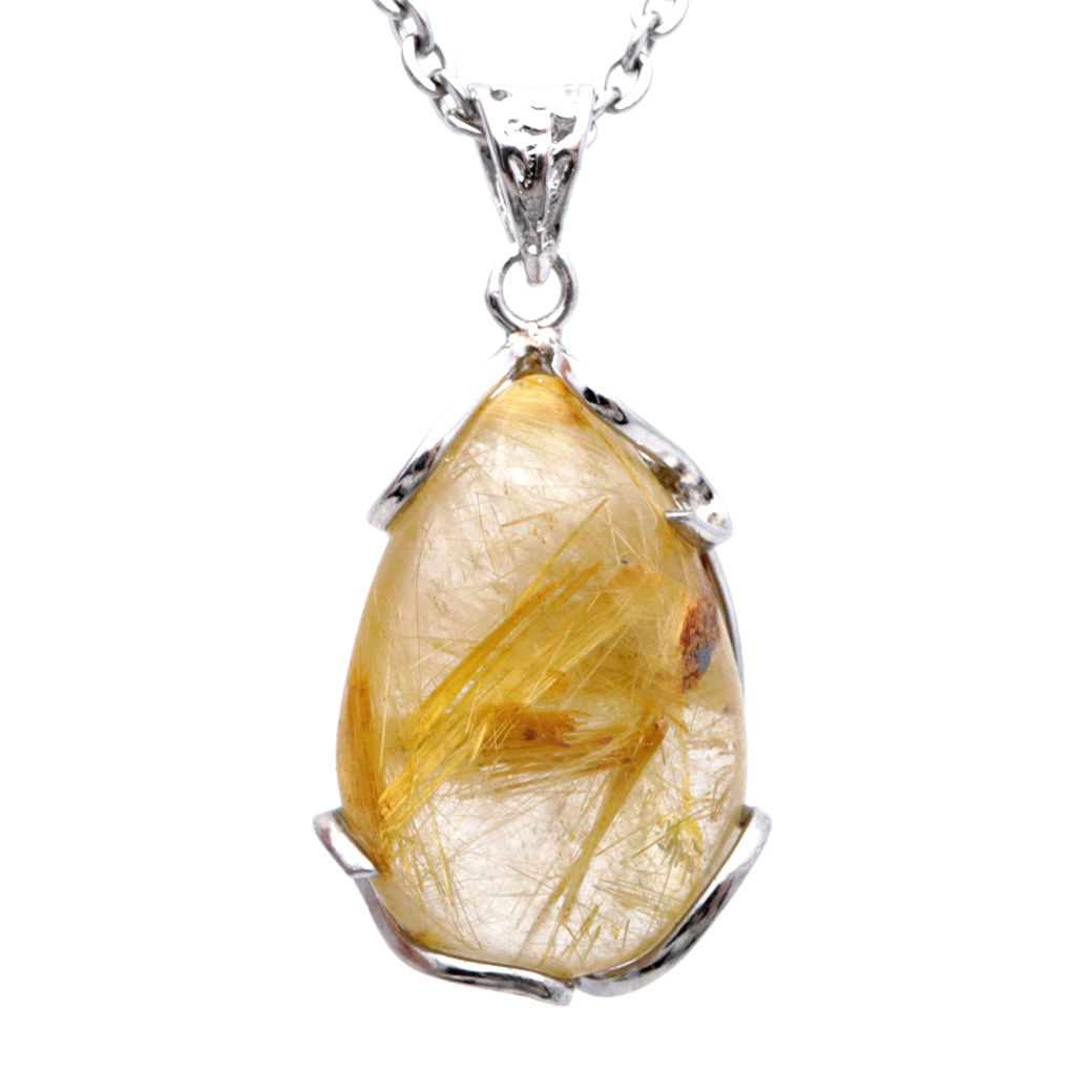 ルチルクォーツ ペンダント ゴールドルチル 天然石 ネックレス パワーストーン Silver925 針水晶 金運 贈り物 1点物 ギフト プレゼント