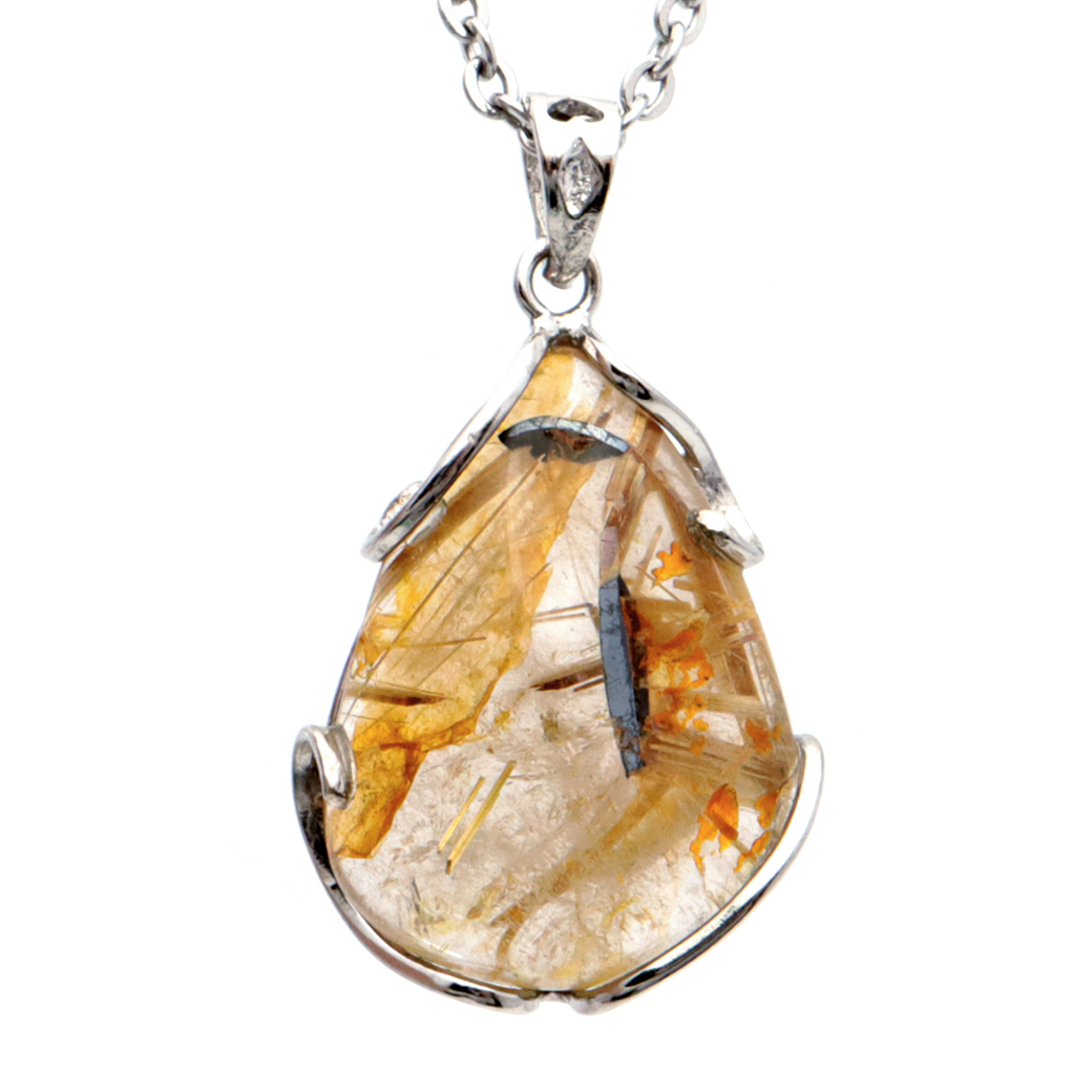 ルチルクォーツ ペンダント ゴールドルチル 天然石 ネックレス パワーストーン Silver925 針水晶 金運 贈り物 1点物 ギフト プレゼント