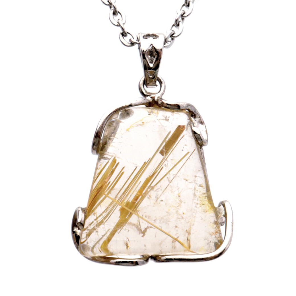 ルチルクォーツ ペンダント ゴールドルチル 天然石 ネックレス パワーストーン Silver925 針水晶 金運 贈り物 1点物 ギフト プレゼント