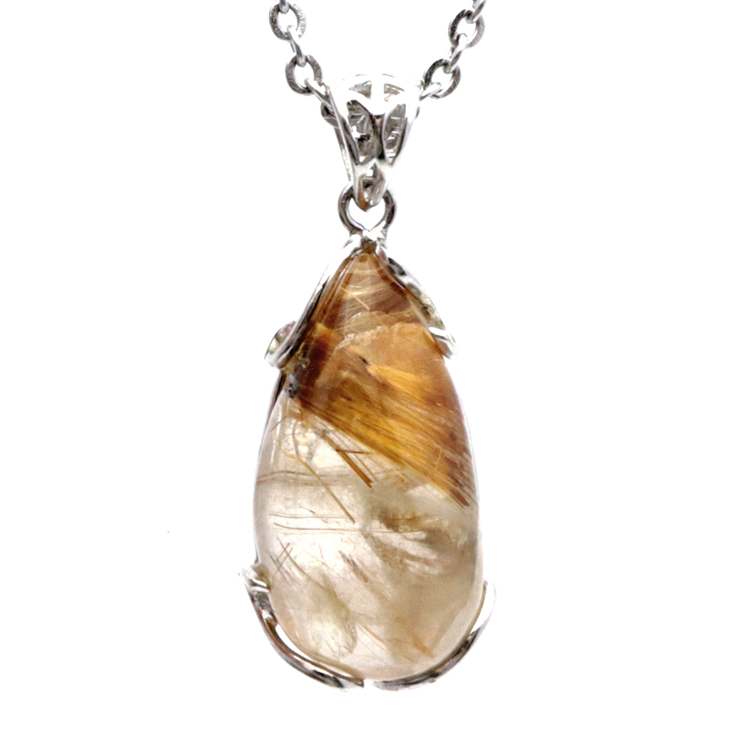 ルチルクォーツ ペンダント ゴールドルチル 天然石 ネックレス パワーストーン Silver925 針水晶 金運 贈り物 1点物 ギフト プレゼント