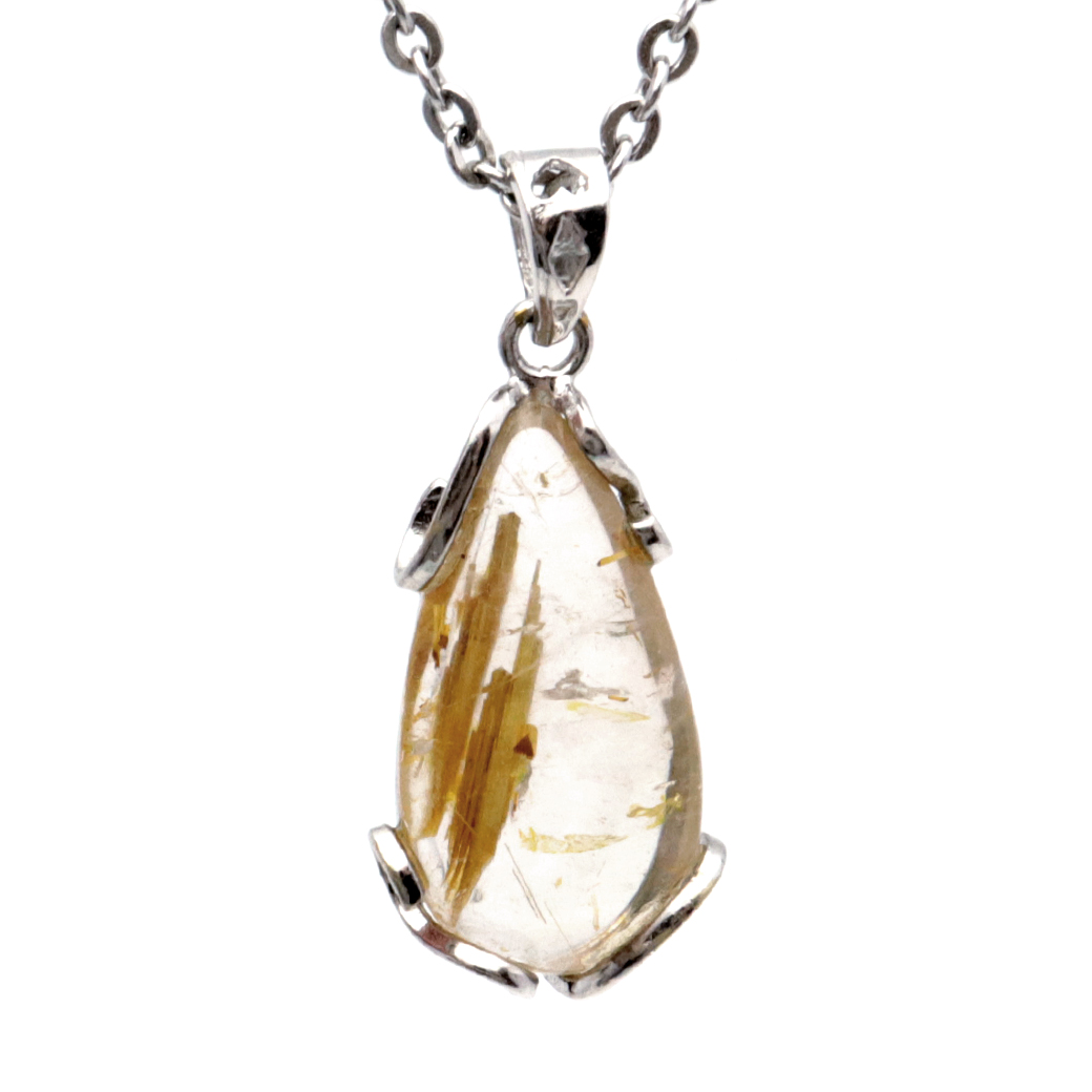 ルチルクォーツ ペンダント ゴールドルチル 天然石 ネックレス パワーストーン Silver925 針水晶 金運 贈り物 1点物 ギフト プレゼント