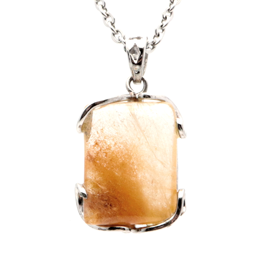 ルチルクォーツ ペンダント ゴールドルチル 天然石 ネックレス Silver925 針水晶 金運 贈り物 クリスマス プレゼント