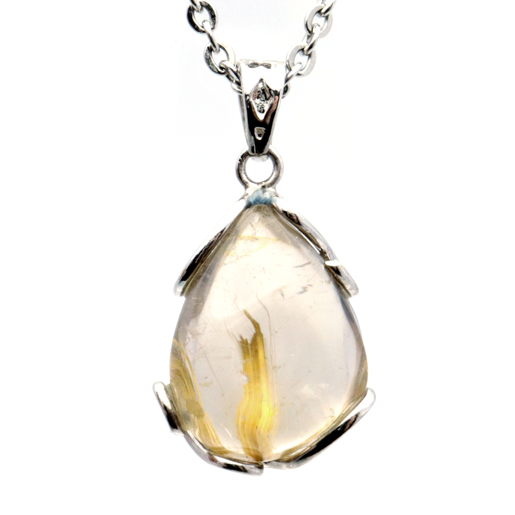 ルチルクォーツ ペンダント ゴールドルチル 天然石 ネックレス Silver925 針水晶 金運 贈り物 クリスマス プレゼント