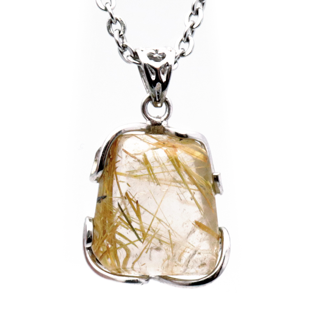 ルチルクォーツ ペンダント ゴールドルチル 天然石 ネックレス パワーストーン Silver925 針水晶 金運 贈り物 1点物 ギフト プレゼント