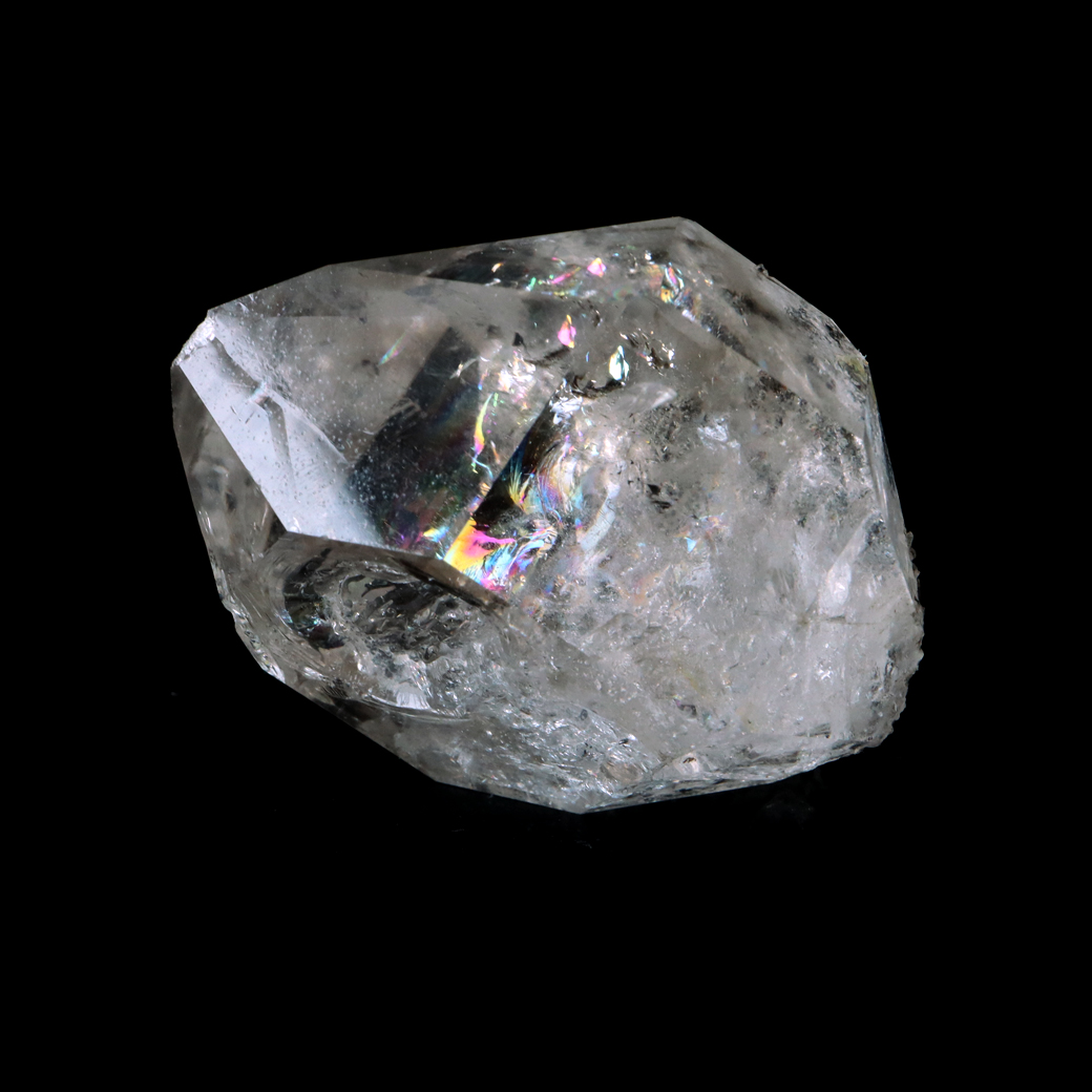 ハーキマーダイヤモンド ハーキマー水晶 75g 大粒 原石 アメリカ・ニューヨーク州産 原石 レインボー 虹入り 両晶 ダブルポイント