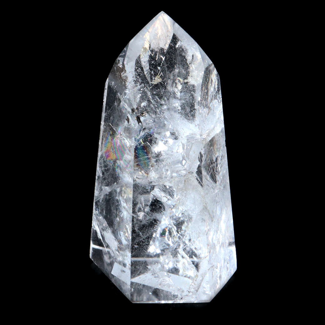 レムリアンシード 水晶 六角柱 ポイント 全面研磨 磨き 1点もの 虹入り レインボー 天然石 ブラジル バイーア州産 証明書付き