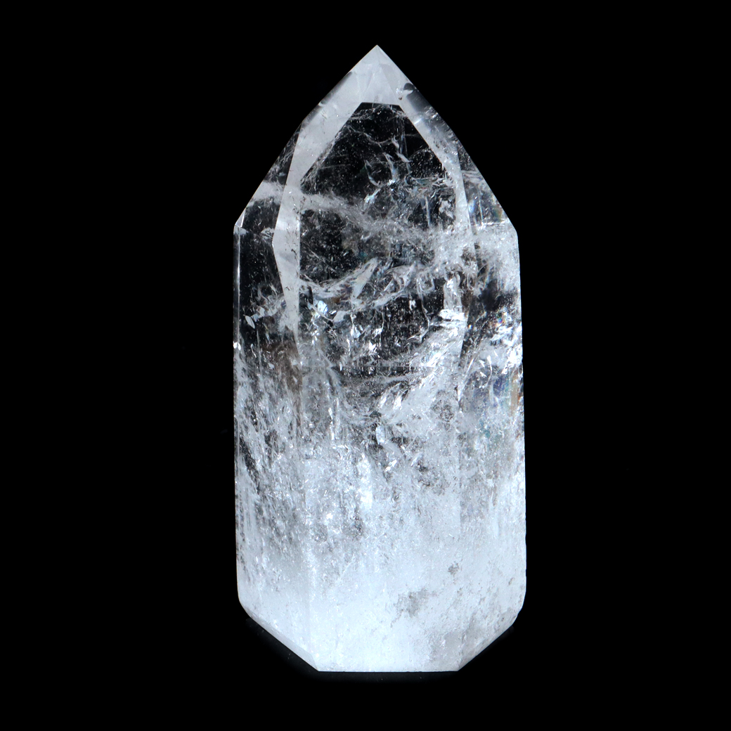 レムリアンシード 水晶 六角柱 ポイント 全面研磨 磨き 1点もの 虹入り レインボー 天然石 ブラジル バイーア州産 証明書付き