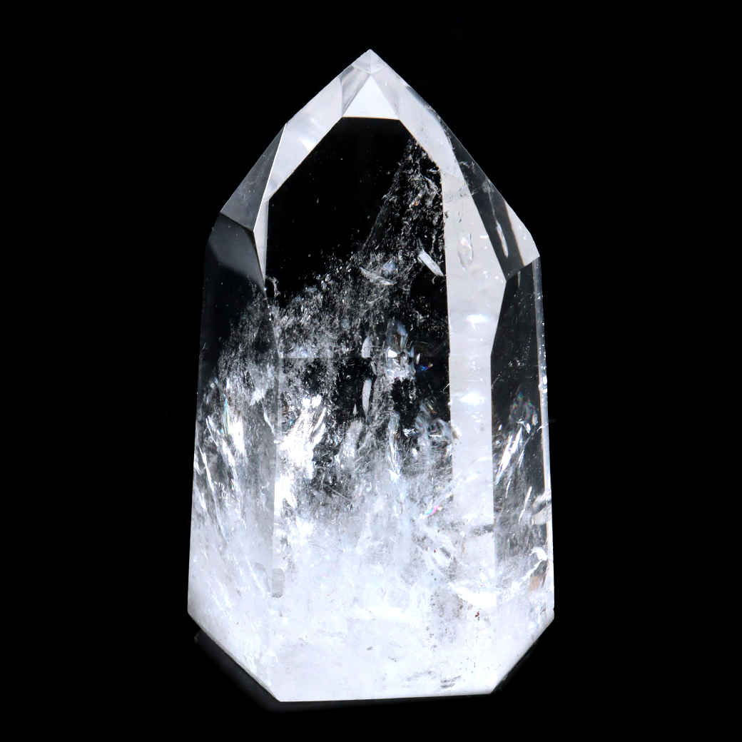 レムリアンシード 水晶 六角柱 ポイント 全面研磨 磨き 1点もの 虹入り レインボー 天然石 ブラジル バイーア州産 証明書付き