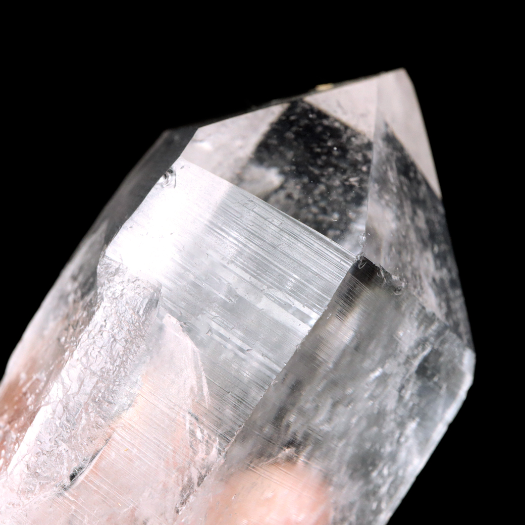 レムリアンシード 水晶 六角柱 ポイント 一部面残し 研磨磨き 187g 1点もの AAA 虹入り レインボー 天然石 証明書付き