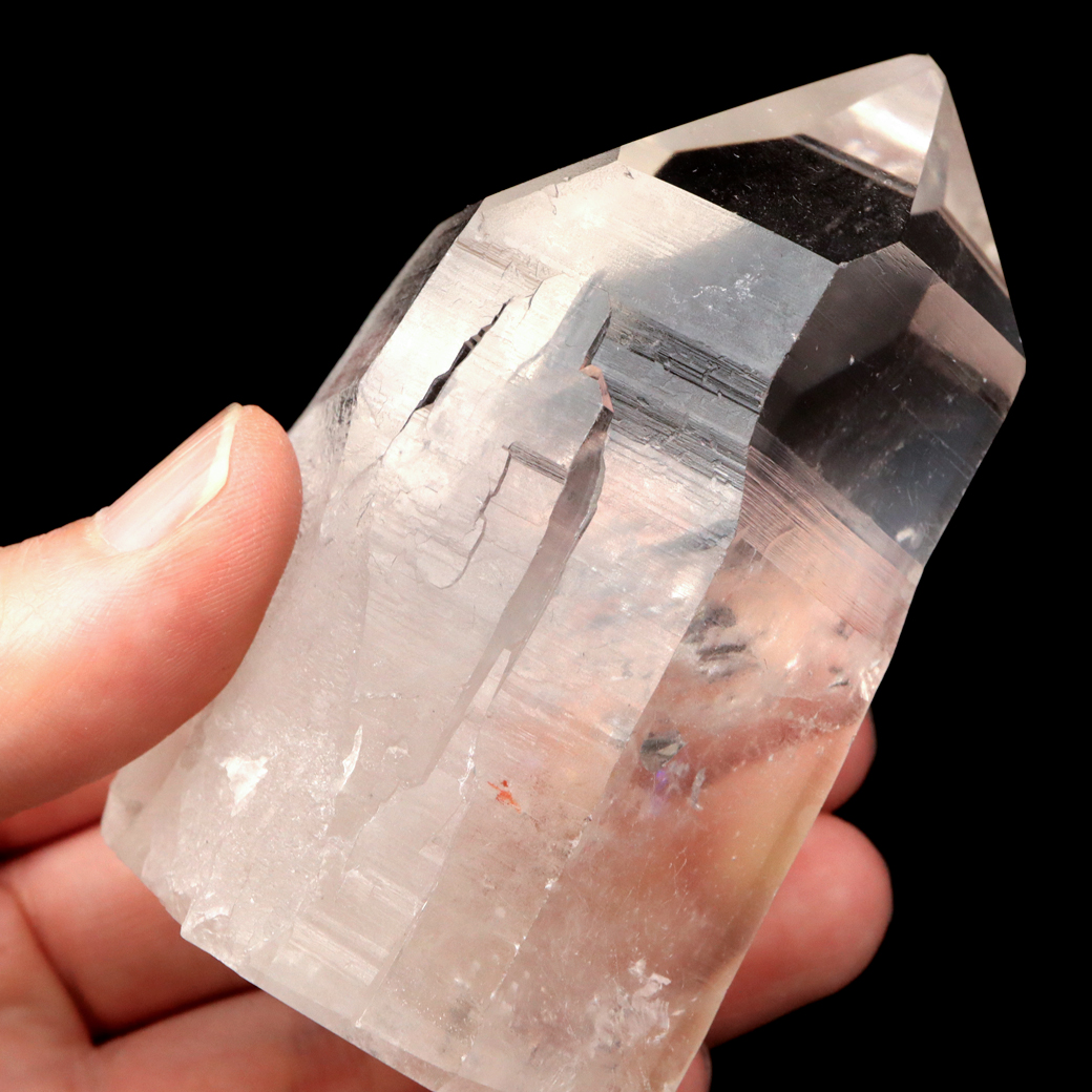 レムリアンシード 水晶 六角柱 ポイント 一部面残し 研磨磨き 1点もの AA 天然石 ブラジル バイーア州産 証明書付き