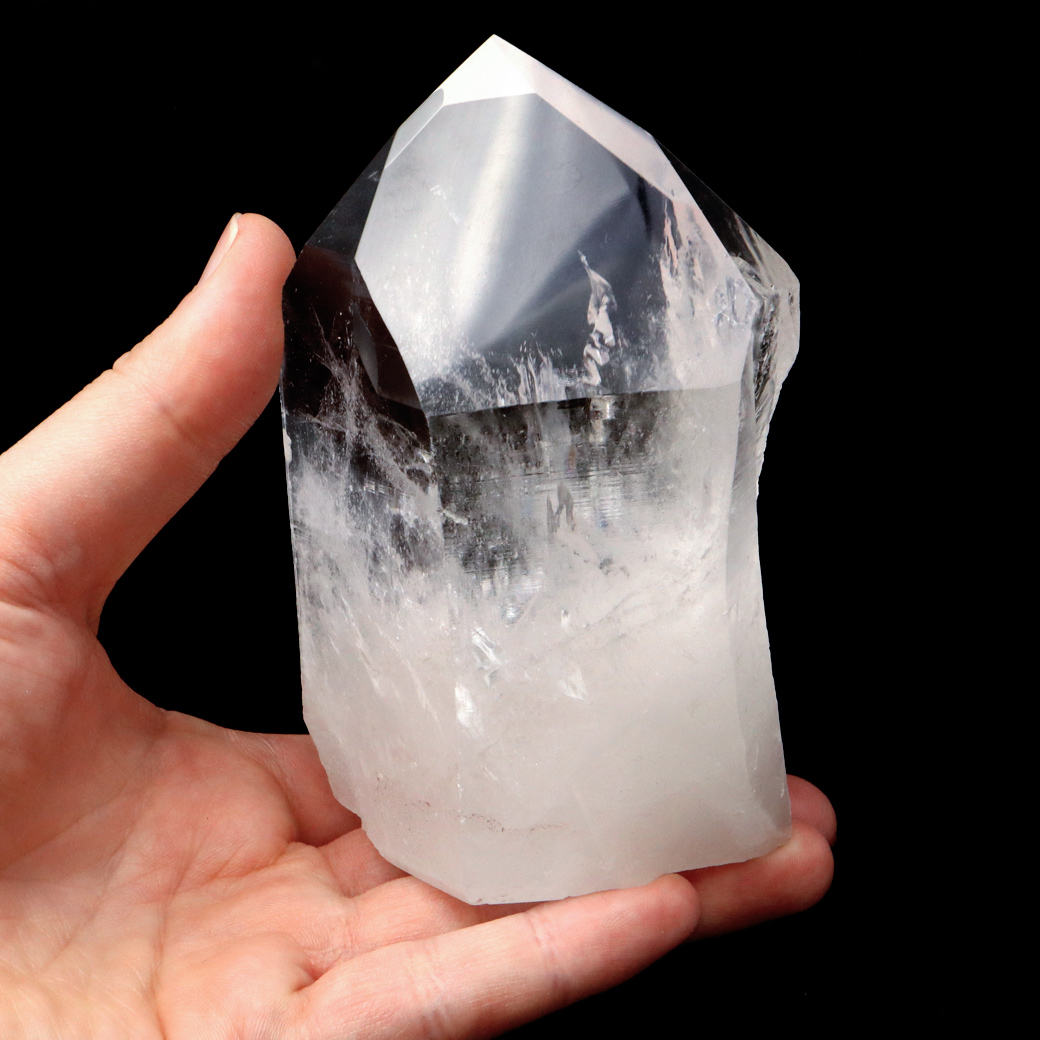 レムリアンシード 水晶 六角柱 ポイント 一部面残し 研磨磨き 1点もの AA 天然石 ブラジル バイーア州産 証明書付き