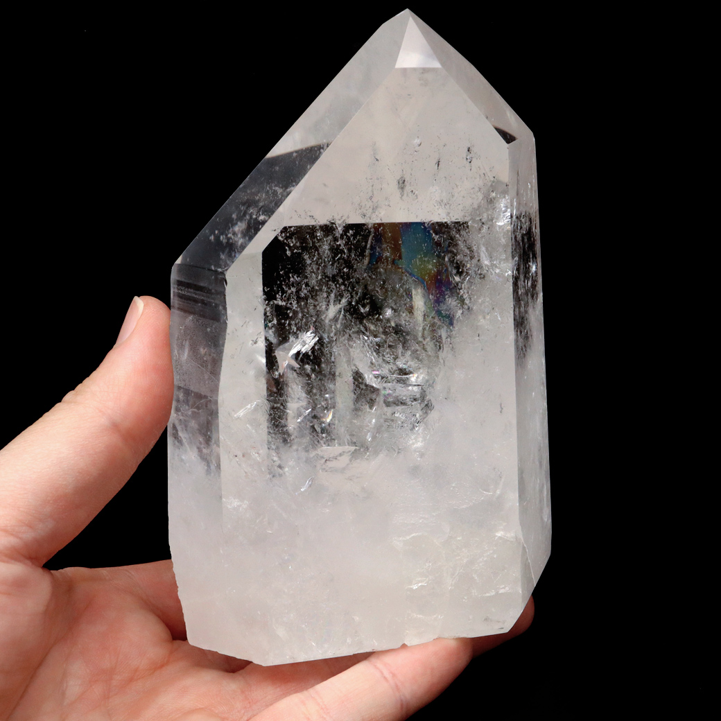 レムリアンシード 水晶 六角柱 ポイント 一部面残し 研磨磨き 1点もの AA 天然石 ブラジル バイーア州産 証明書付き