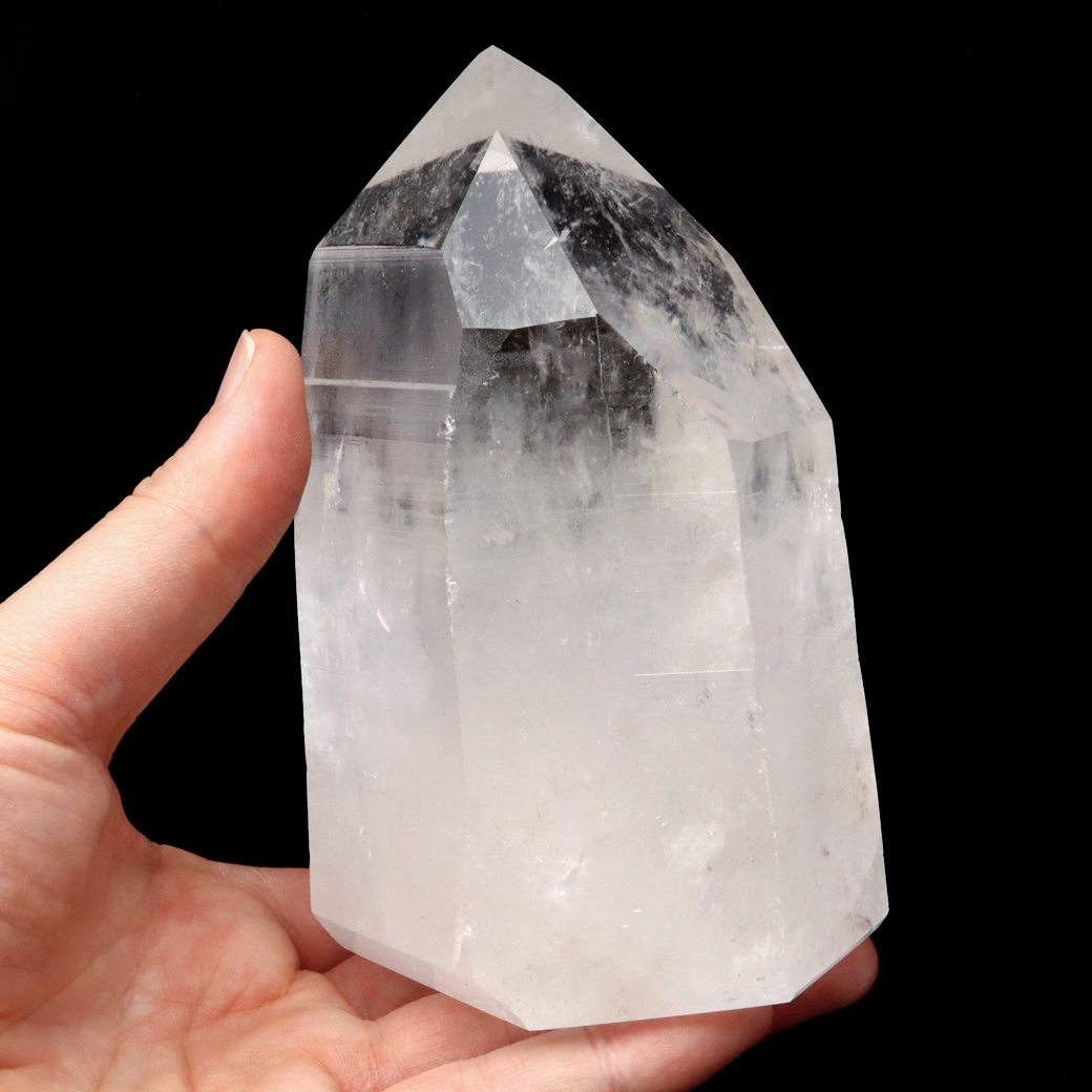 レムリアンシード 水晶 六角柱 ポイント 一部面残し 研磨磨き 1点もの AA 天然石 ブラジル バイーア州産 証明書付き