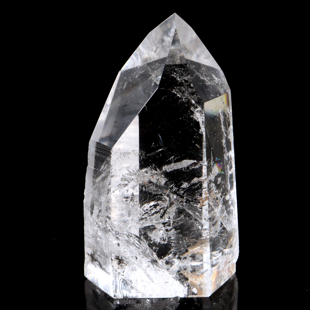 レムリアンシード 水晶 六角柱 ポイント 一部面残し 研磨磨き 1点もの 5A レインボー 天然石 ブラジル バイーア州産 証明書付き