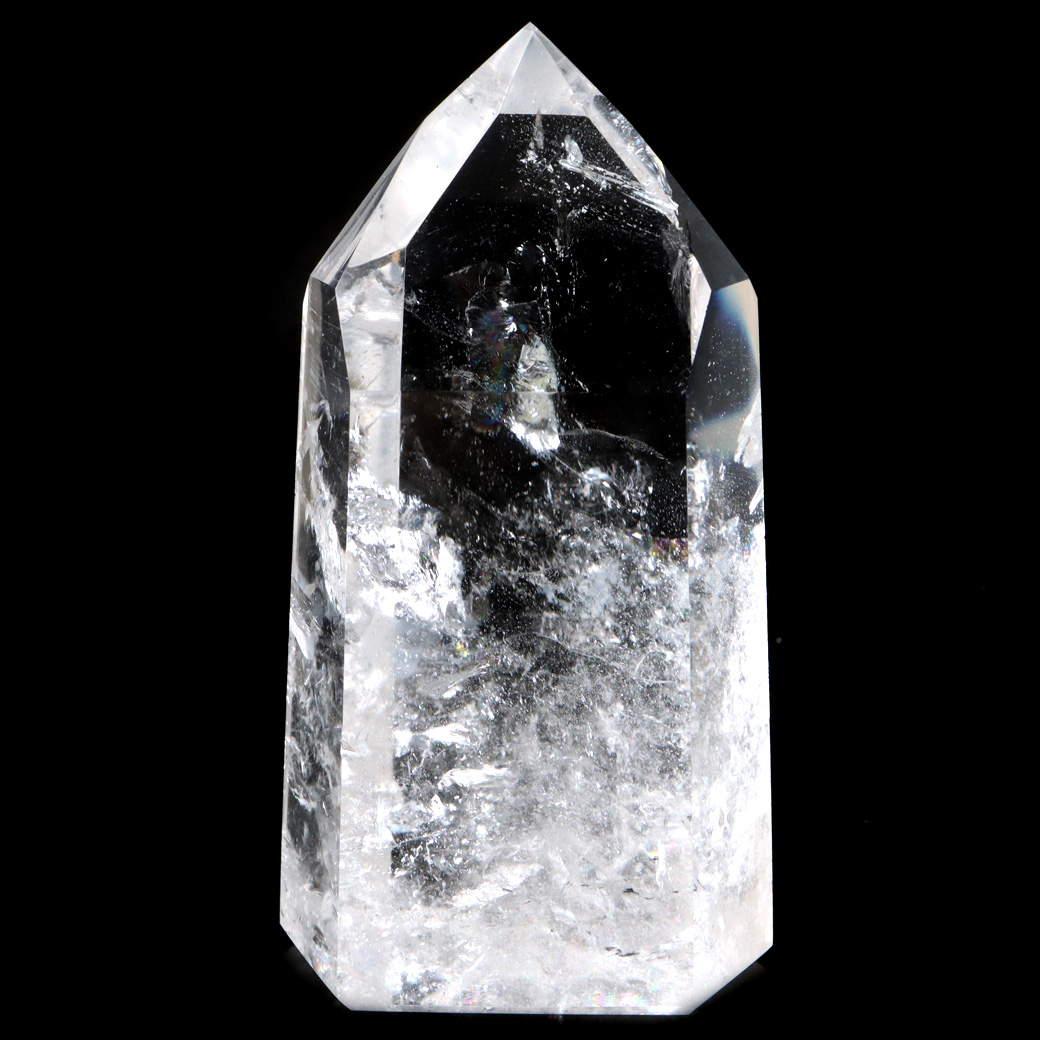 レムリアンシード 水晶 六角柱 ポイント 全面研磨 磨き 1点もの AAAAA 虹入り レインボー 天然石 ブラジル バイーア州産 証明書付き