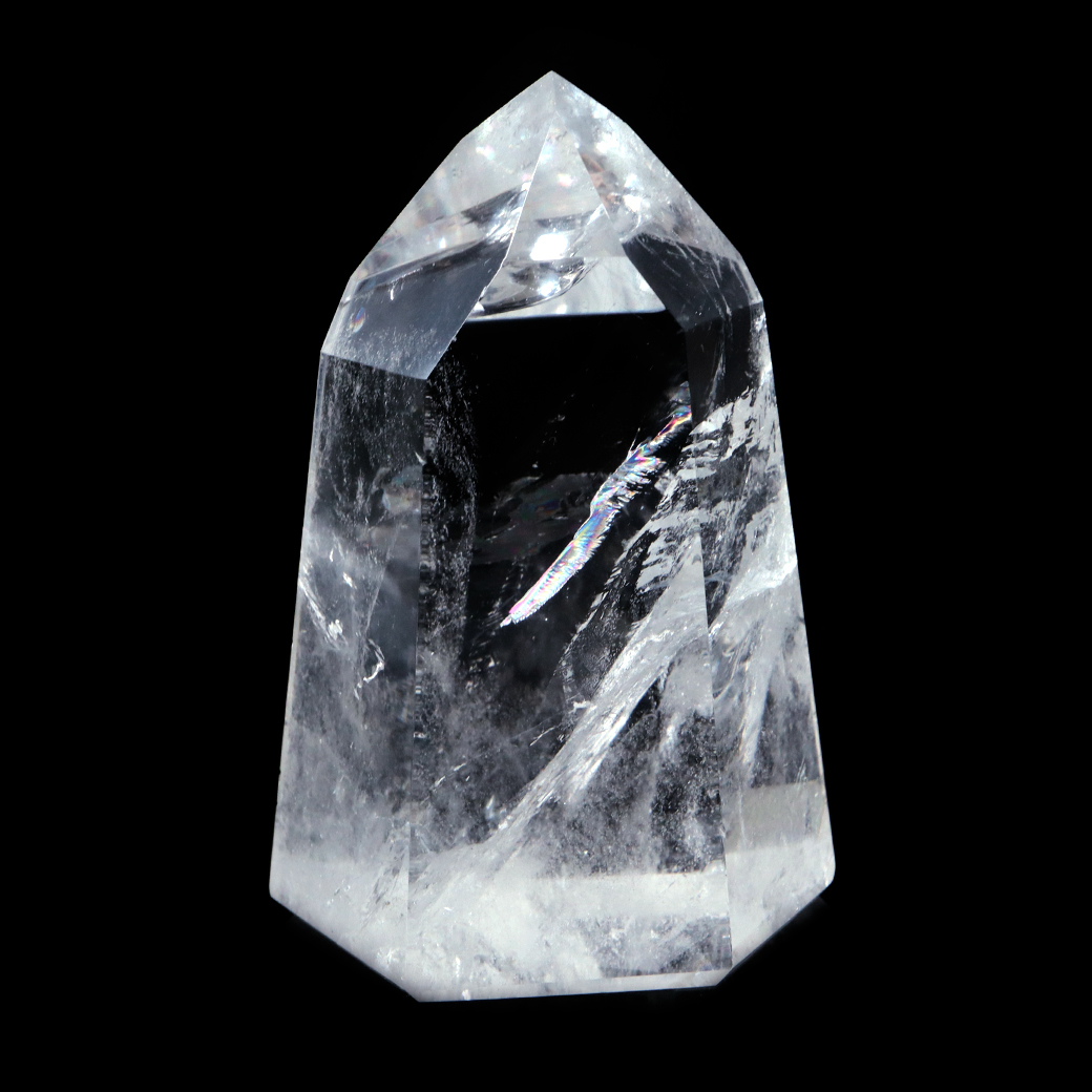 レムリアンシード 水晶 六角柱 ポイント 全面研磨 磨き 1点もの AAA+ 虹入り  ブラジル バイーア州産 証明書付き