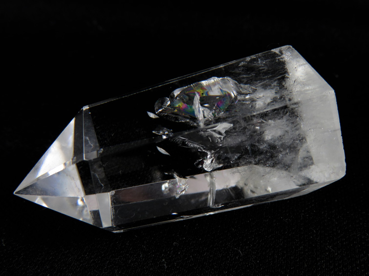★超高品質・高透明★虹入り水晶六角柱 ポイント ブラジル産