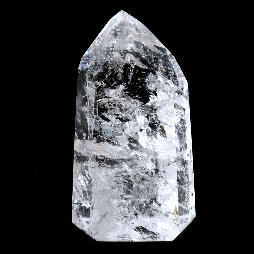 レムリアンシード 水晶 六角柱 ポイント 全面研磨 磨き 1点もの 虹入り レインボー 天然石 ブラジル バイーア州産 証明書付き