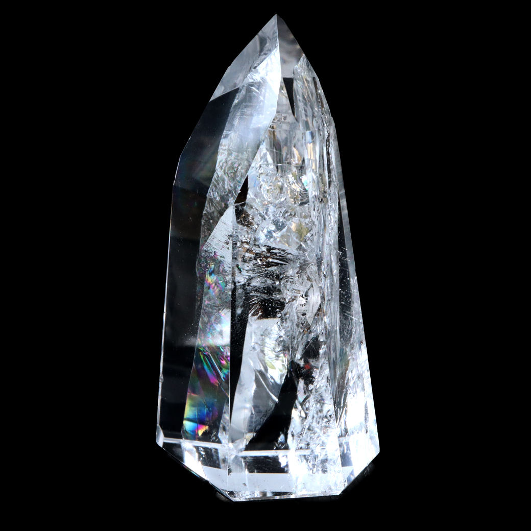 レムリアンシード 水晶 六角柱 ポイント 全面研磨 磨き 1点もの 虹入り レインボー 天然石 ブラジル バイーア州産 証明書付き