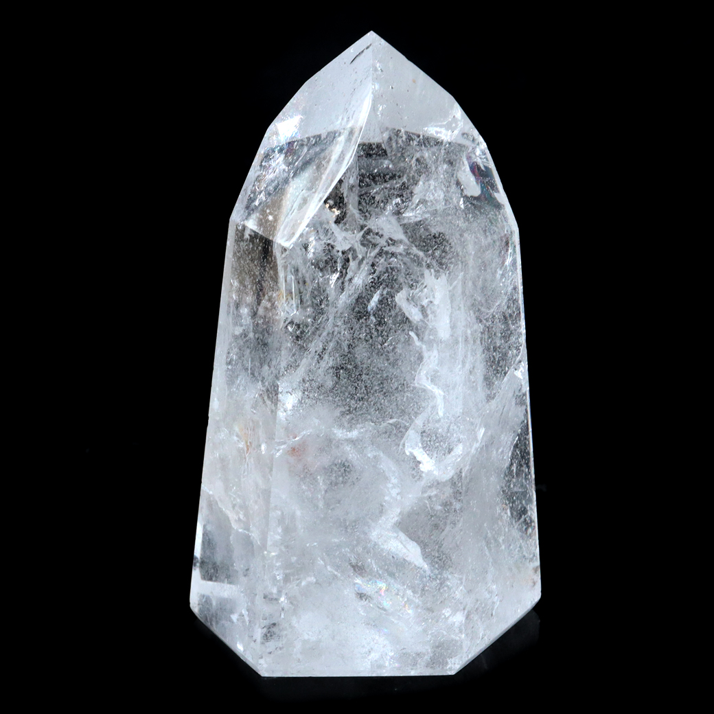 レムリアンシード 水晶 六角柱 ポイント 全面研磨 磨き 1点もの 虹入り レインボー 天然石 ブラジル バイーア州産 証明書付き