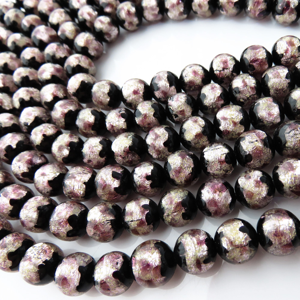 光る 夜光タイプ ホタルガラス 一連 ビーズ 桜カラー ピンク とんぼ玉 沖縄で大人気のお土産アイテム