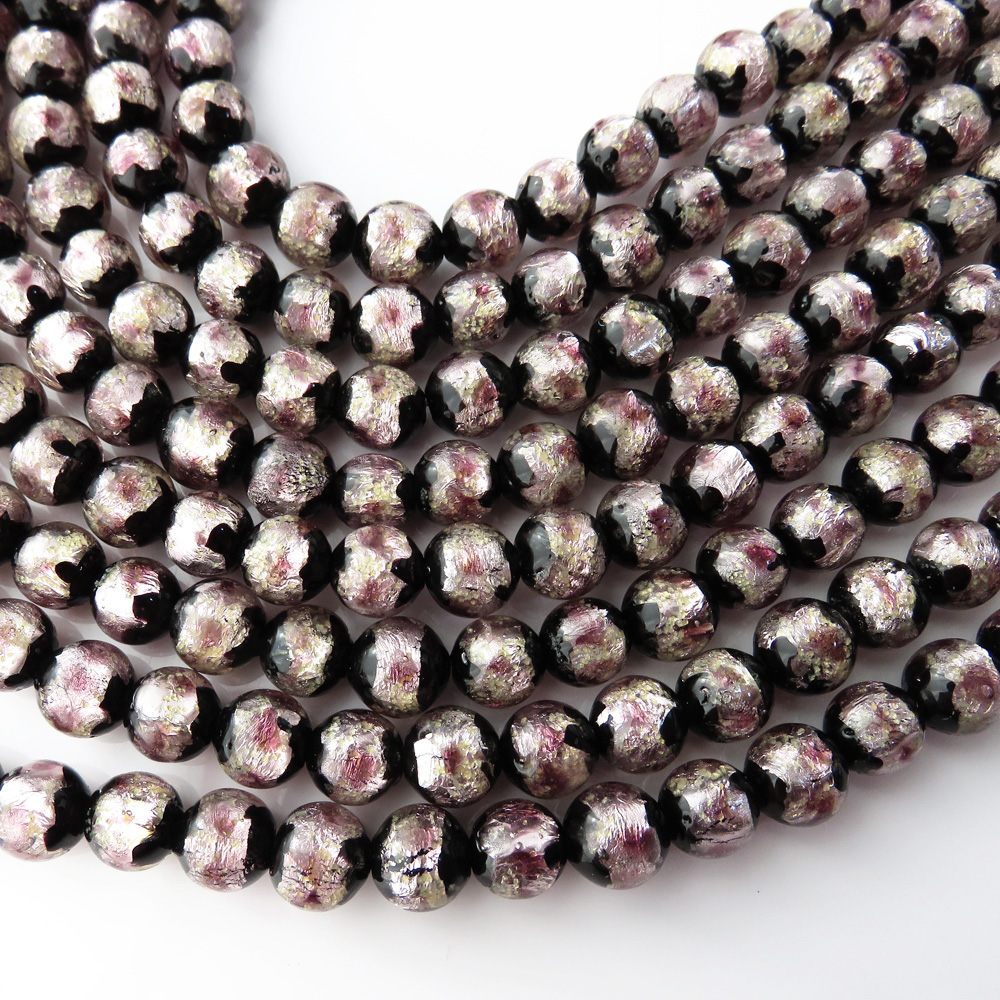 光る 夜光タイプ ホタルガラス 一連 ビーズ 桜カラー ピンク とんぼ玉 沖縄で大人気のお土産アイテム