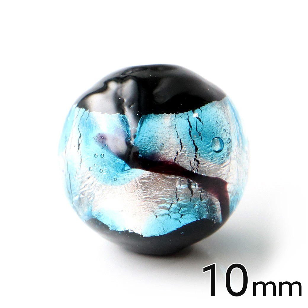 ホタルガラス ライトブルー 10mm 粒売り 1粒 とんぼ玉 水色 沖縄 琉球 お土産