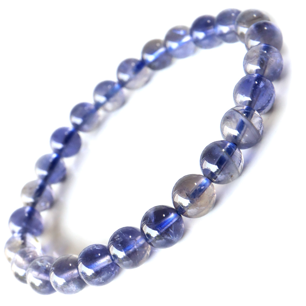 アイオライト ブレスレット インド産 菫青石 コーディエライト 1点物 天然石 パワーストーン 母の日 プレゼント ギフト 贈り物