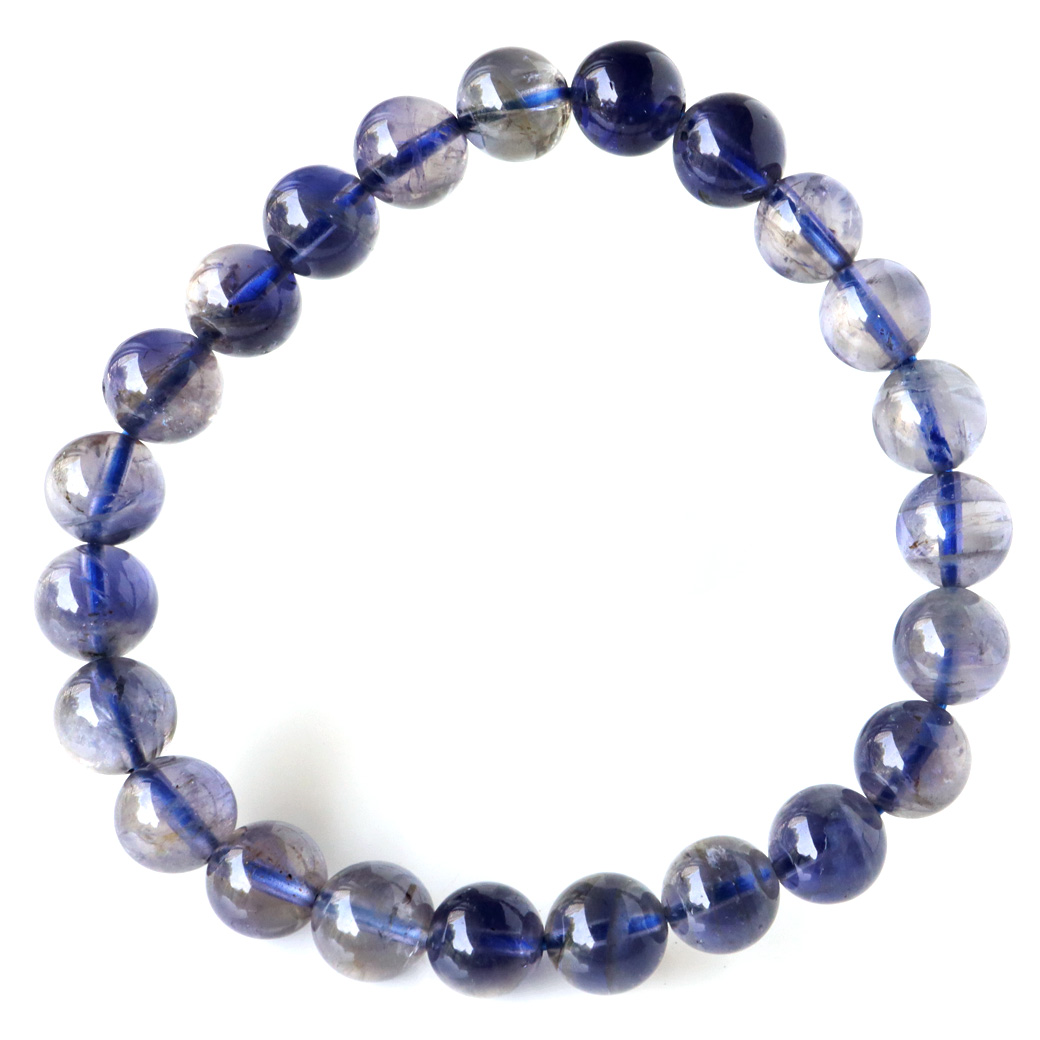 アイオライト ブレスレット インド産 菫青石 コーディエライト 1点物 天然石 パワーストーン 母の日 プレゼント ギフト 贈り物