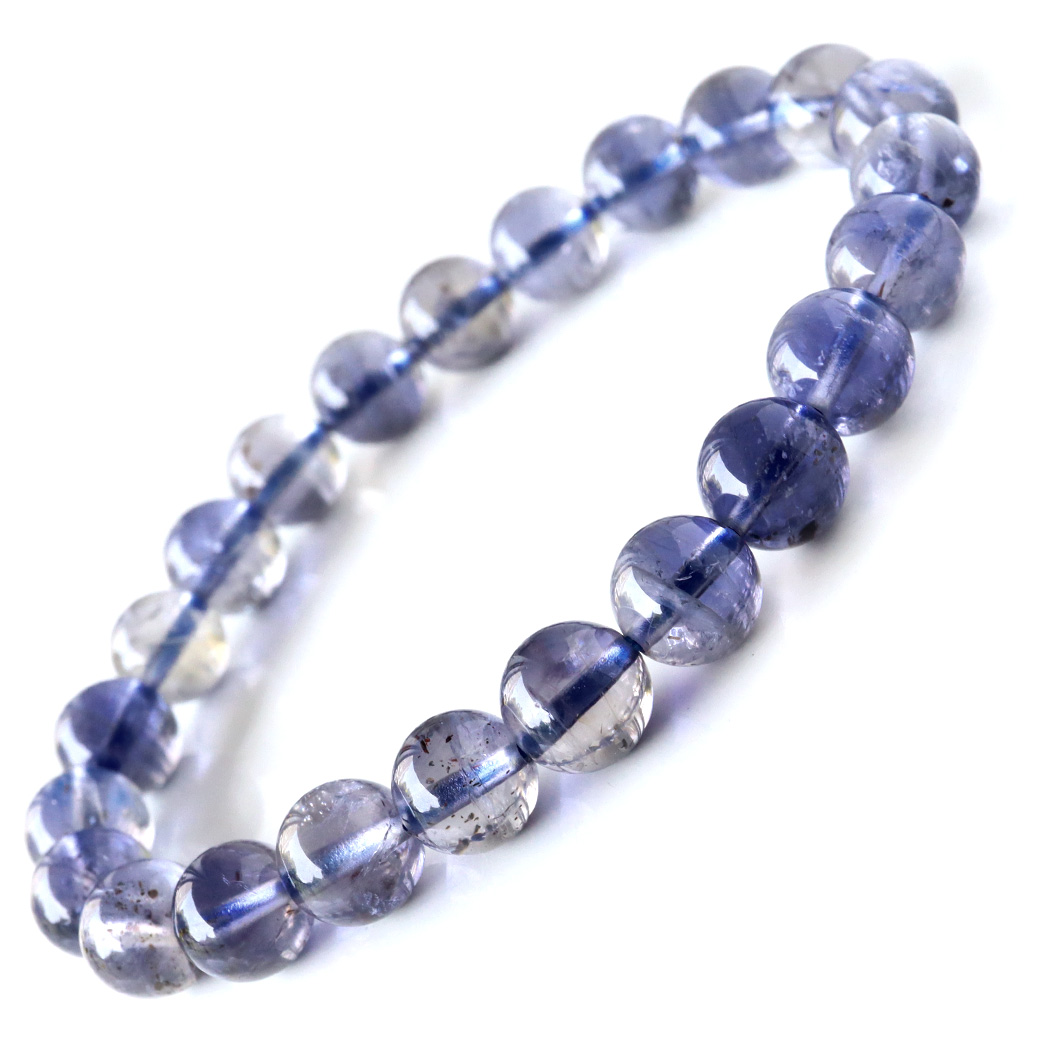 アイオライト ブレスレット インド産 菫青石 コーディエライト 1点物 天然石 パワーストーン 母の日 プレゼント ギフト 贈り物