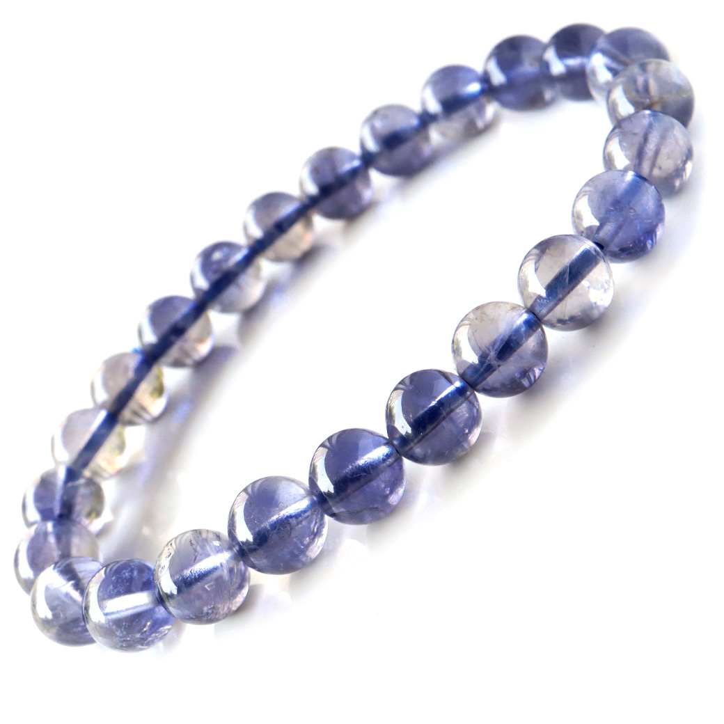 アイオライト ブレスレット インド産 菫青石 コーディエライト 1点物 天然石 パワーストーン 母の日 プレゼント ギフト 贈り物