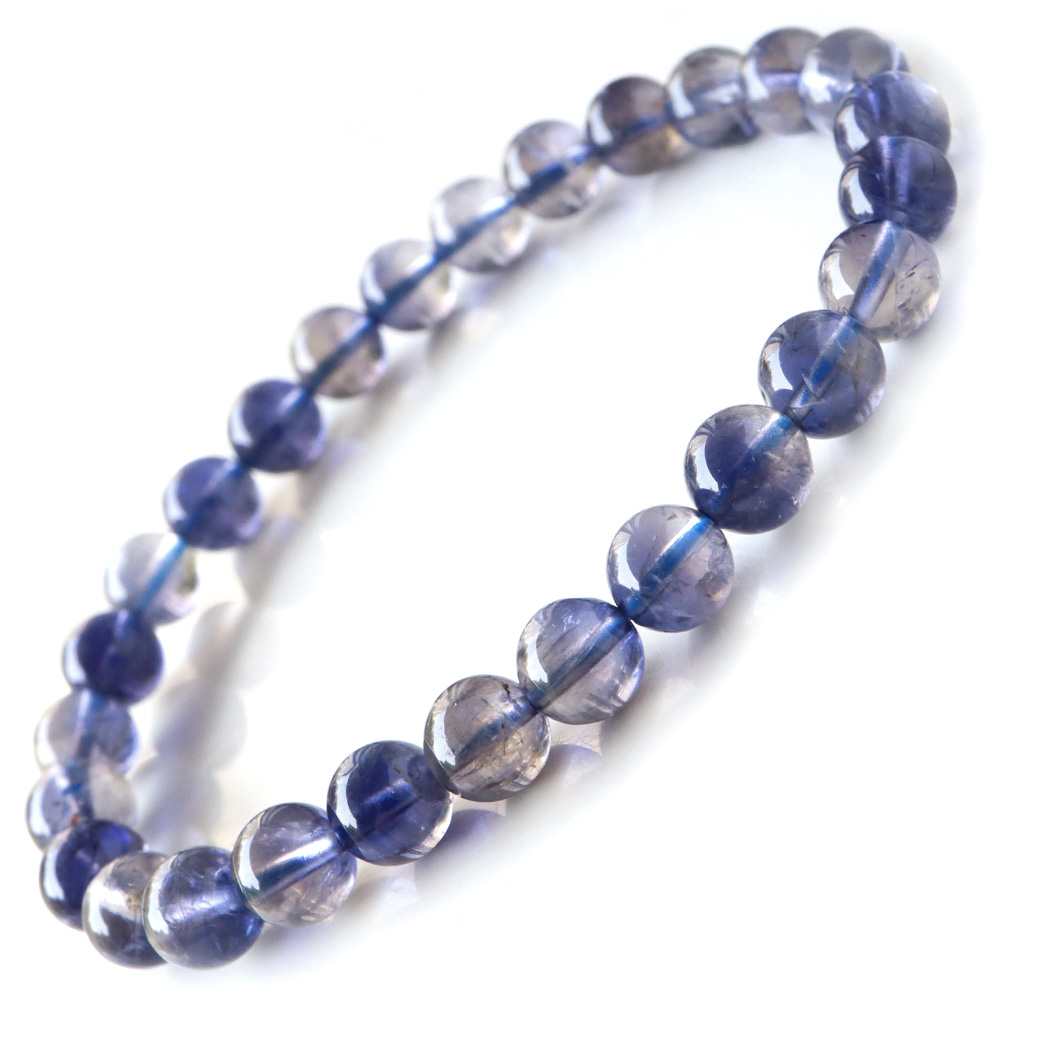 アイオライト ブレスレット インド産 菫青石 コーディエライト 1点物 天然石 パワーストーン 母の日 プレゼント ギフト 贈り物