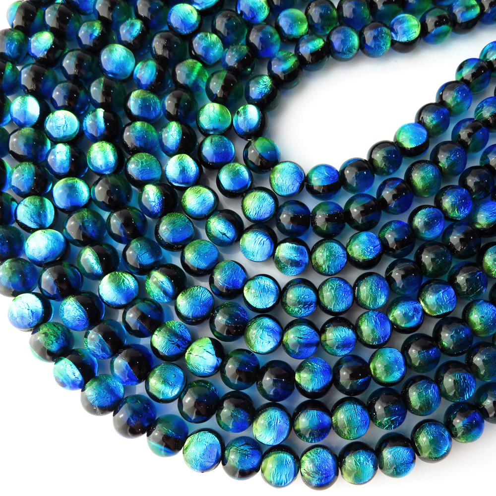 ケラマブルー ホタルガラス 8mm 一連売り(50粒) 沖縄 お土産 慶良間諸島