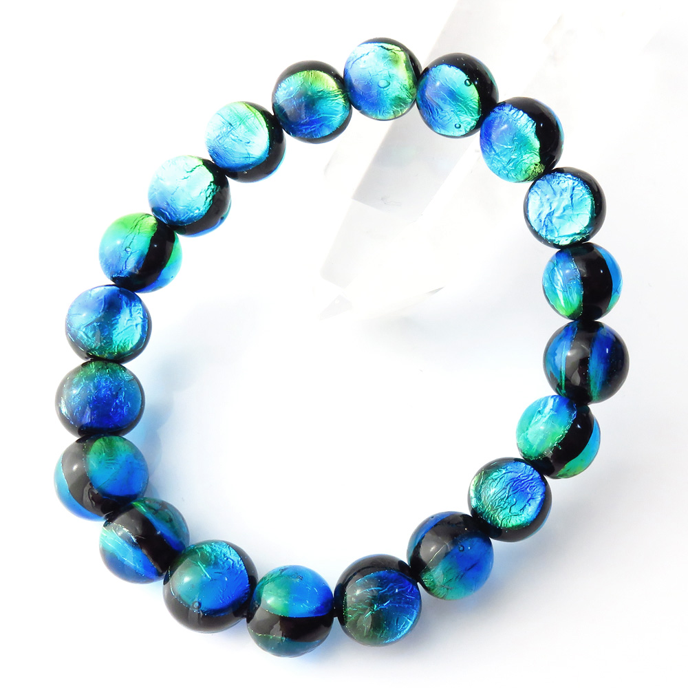 ケラマブルー ホタルガラス ブレスレット 10mm 沖縄 お土産 慶良間諸島