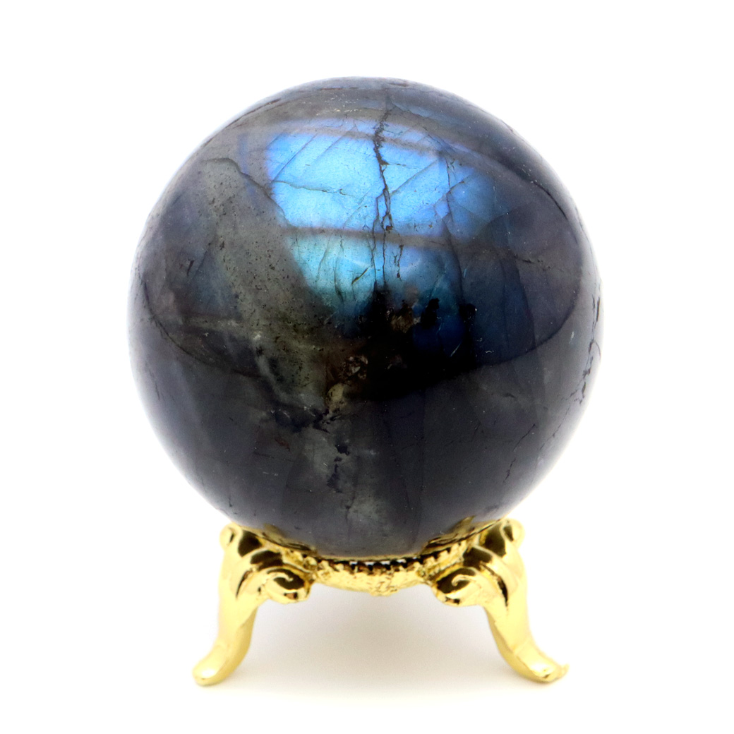 ラブラドライト 丸玉 台座付きマダガスカル産 1点もの スフィア